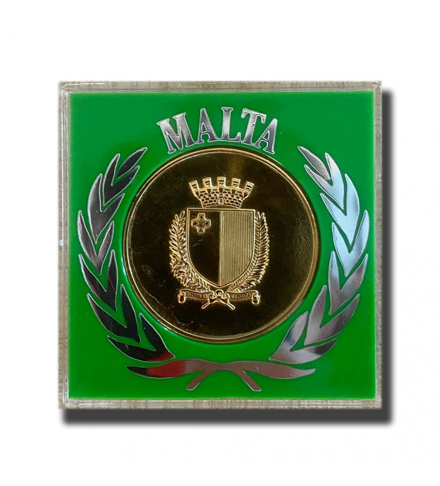 1989 MALTA MEDAL 25 YEARS OF INDEPENDENCE GOLD GILT 1989 MALTA MEDAL 25 YEARS OF INDEPENDENCE GOLD GILT