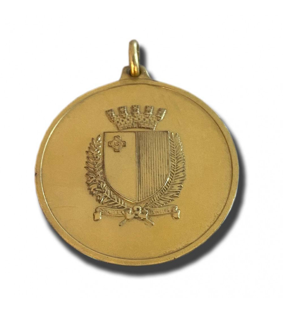 1989 Malta Medallion 25 Years of Independence Gold Gilt 1989 Malta Medallion 25 Years of Independence Gold Gilt