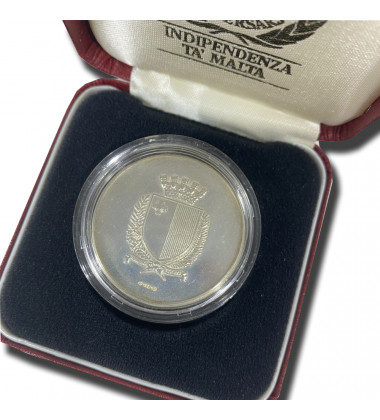 1989 Malta Medal 25 Years of Independence 925 Silver