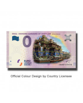 0 Euro Souvenir Banknote Hanging Gardens of Babylon Colour Iraq IQAB 2019-1