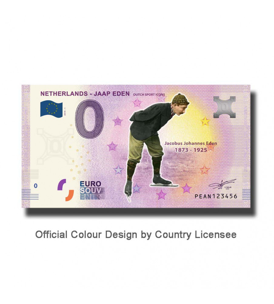 0 Euro Souvenir Banknote Jaap Eden Colour Netherlands PEAN 2019-1