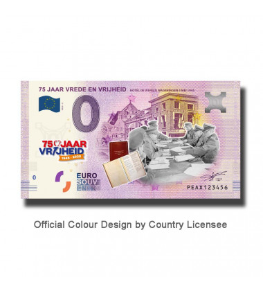 0 Euro Souvenir Banknote 75 Jahre Vrede En Vrijheid Colour Netherlands PEAX 2020-2