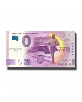 Anniversary 0 Euro Souvenir Banknote Valletta Citta Umilissima Malta FEAN 2021-1